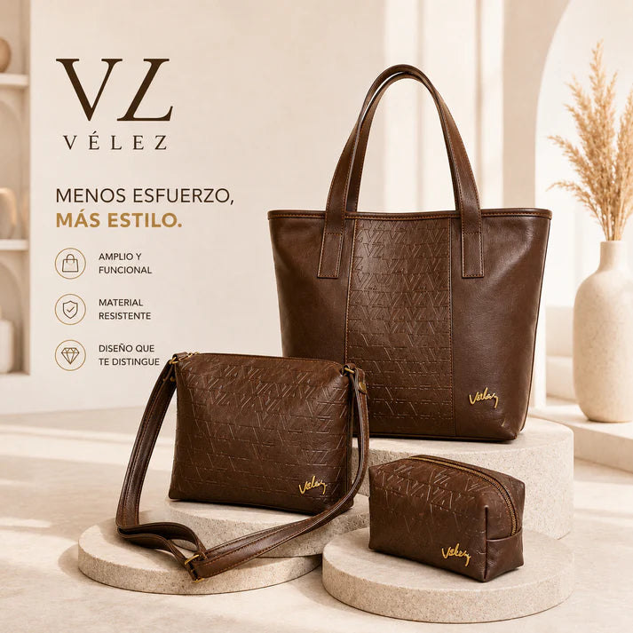 Trio de Carteras Estilo Vélez l Elegancia y espacio para tu día a día