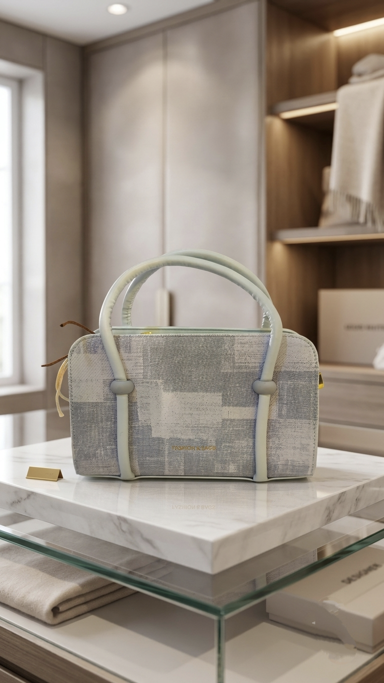 Ref 1002- ✨ Bolso Elegante en Cuero y Textil – Edición Chic