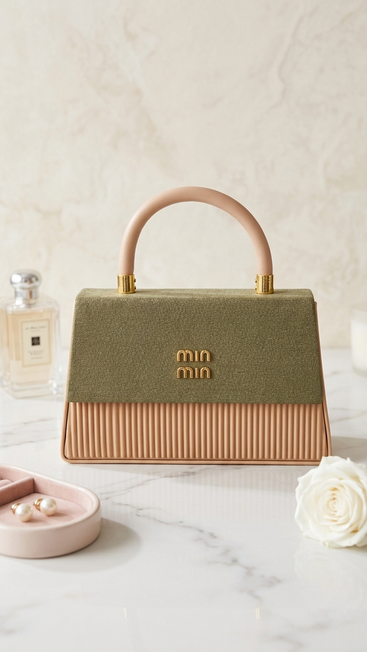 Ref 1004-✨ Bolso Min en Cuero y Gamuza – Elegancia Versátil